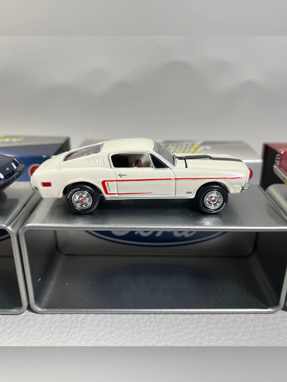 Johnny Lightning Collector Tin 3 Car Set 2 Mustang 1 El Camino